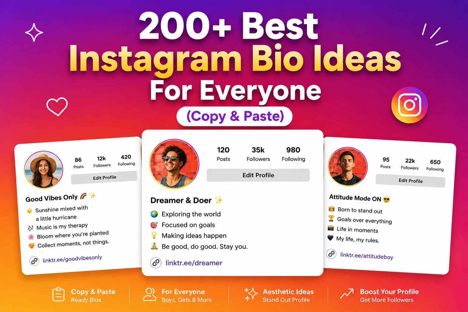 200+ Best Instagram Bio Ideas For Everyone (Copy & Paste)