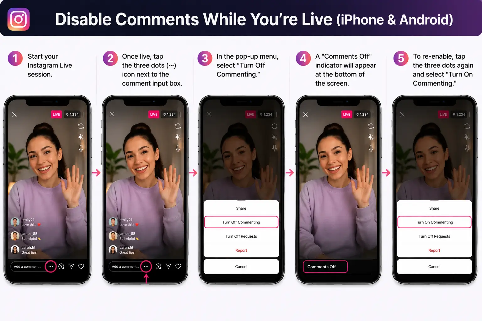 Disable Comments While You’re Live (iPhone & Android)